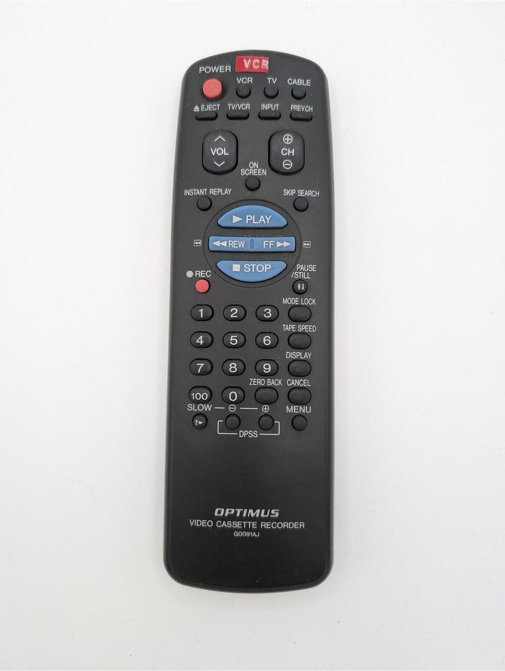 Optimus G0091AJ OEM VCR Remote Control